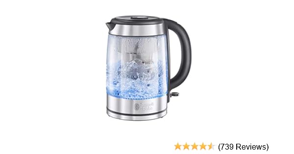 Russell Hobbs 20760-10 BRITA Filter Purity Glass Kettle, 3000 W, 1.5 Litre: Amazon.co.uk: Kitchen & Home
